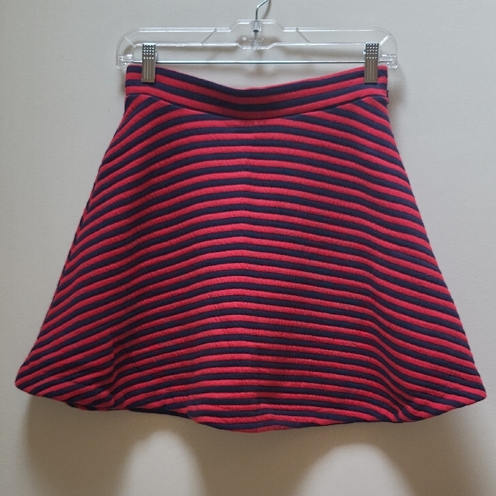 GAP Red & Navy Striped Skirt, Size S